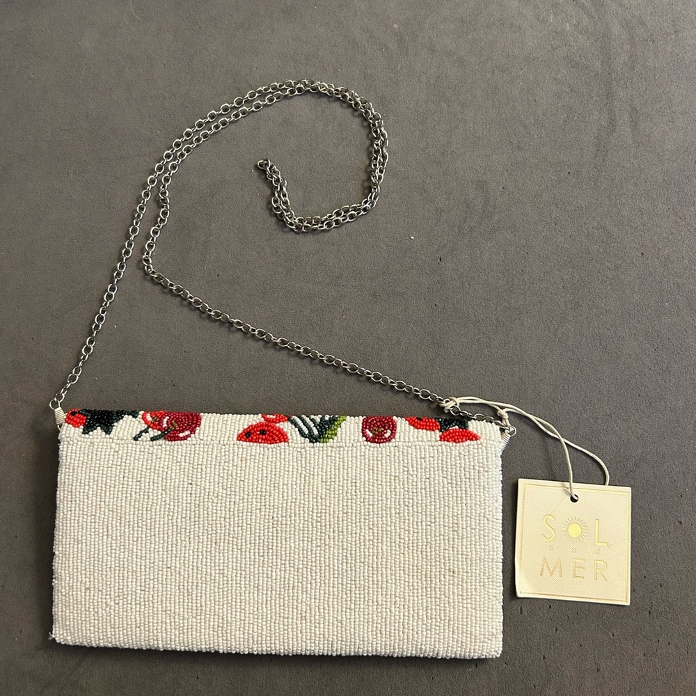 NWT! Cherry & Strawberry Beaded Clutch - Picture 2 of 7